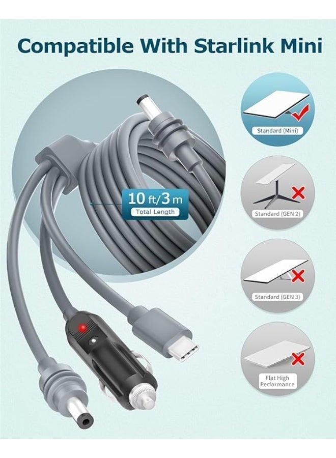 Star Link USB-C to DC 5.5×2.1mm Power Cable, 3-in-1 USB-C Charging Cord, 10FT, 18AWG 5M - Image 2